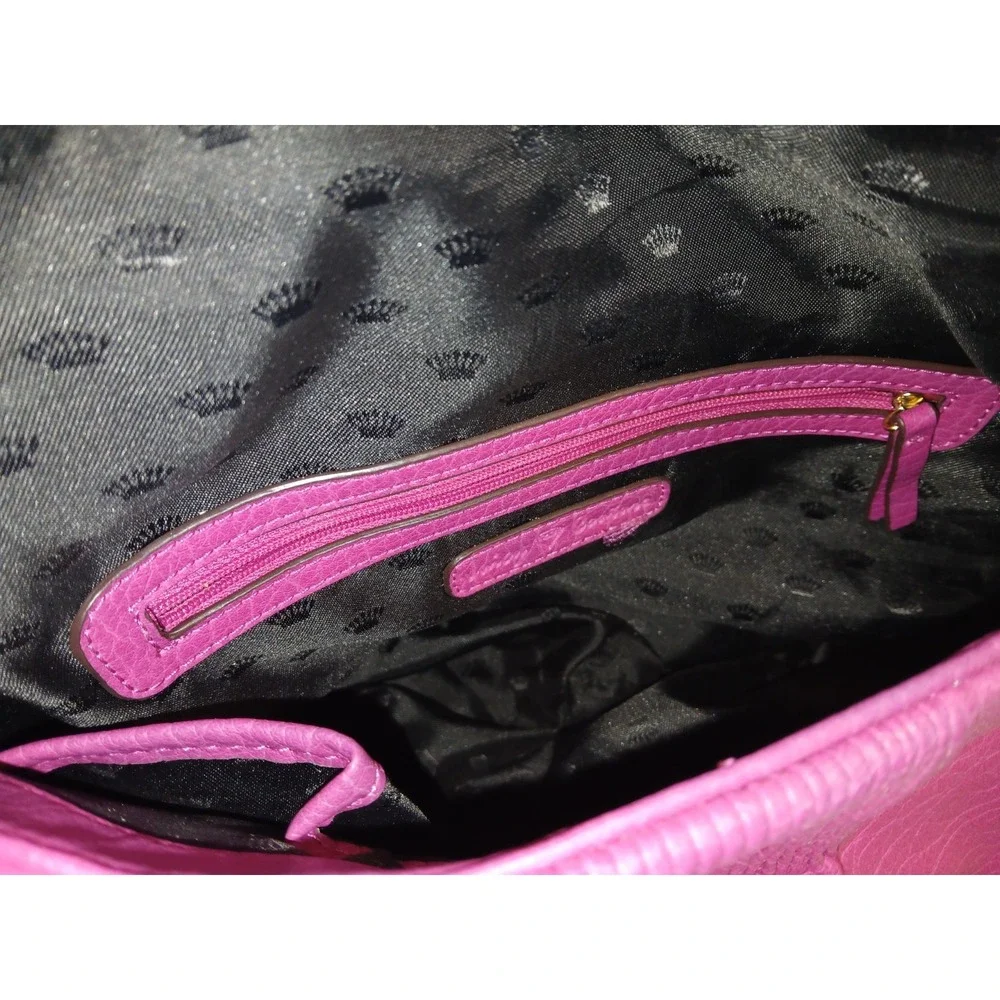 Women's Juicy Couture Crossbody Hobo Handbag Hot Pink Gold Medium - Picture 6 of 12